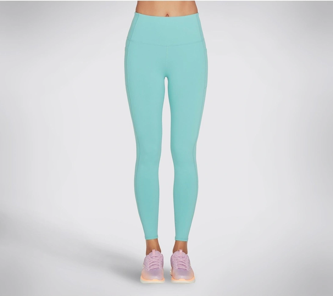 Performance GOWALK Wear High Waisted Nylon Women's Light Turquoise Sports Leggings, 4 of 3