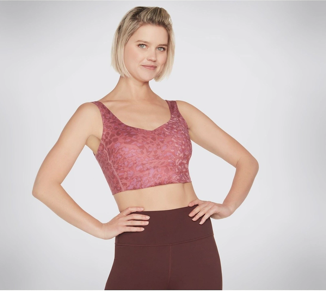 Performance Gosculpt Leopard Longline Bra Polyester Women's Pink Sports Bra, 4 of 3