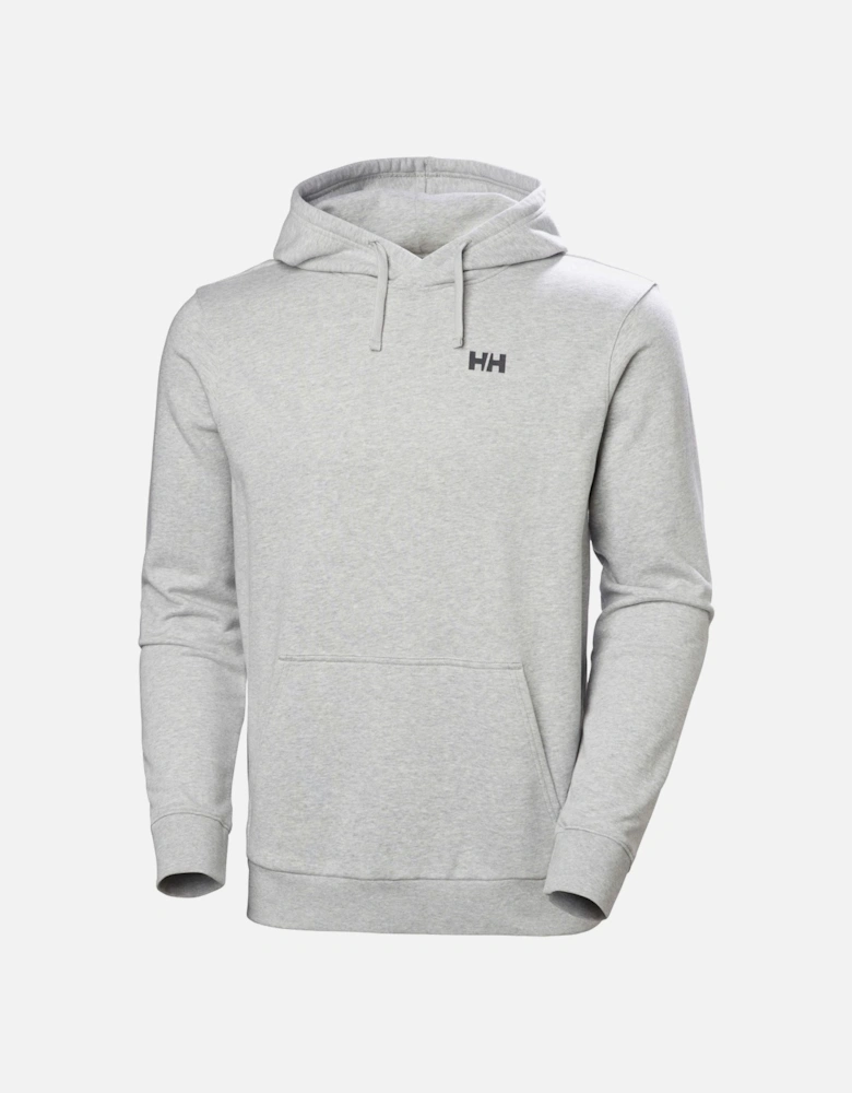 Core Graphic Hoodie Cotton Men's Grey Hooded Sweatshirt