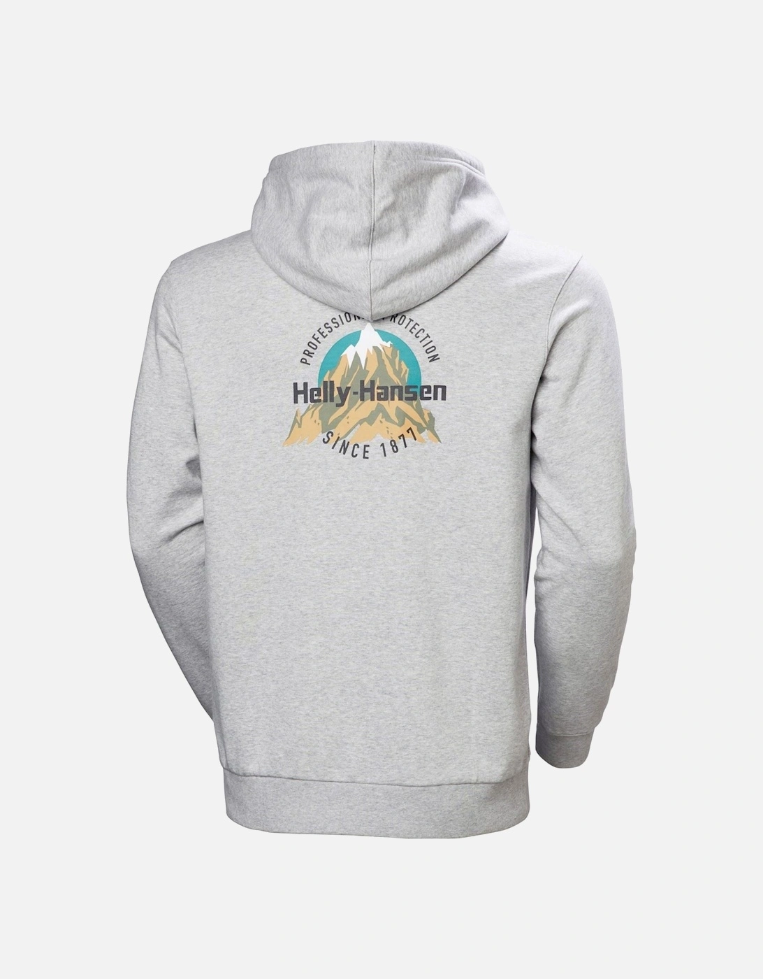 Core Graphic Hoodie Cotton Men's Grey Hooded Sweatshirt