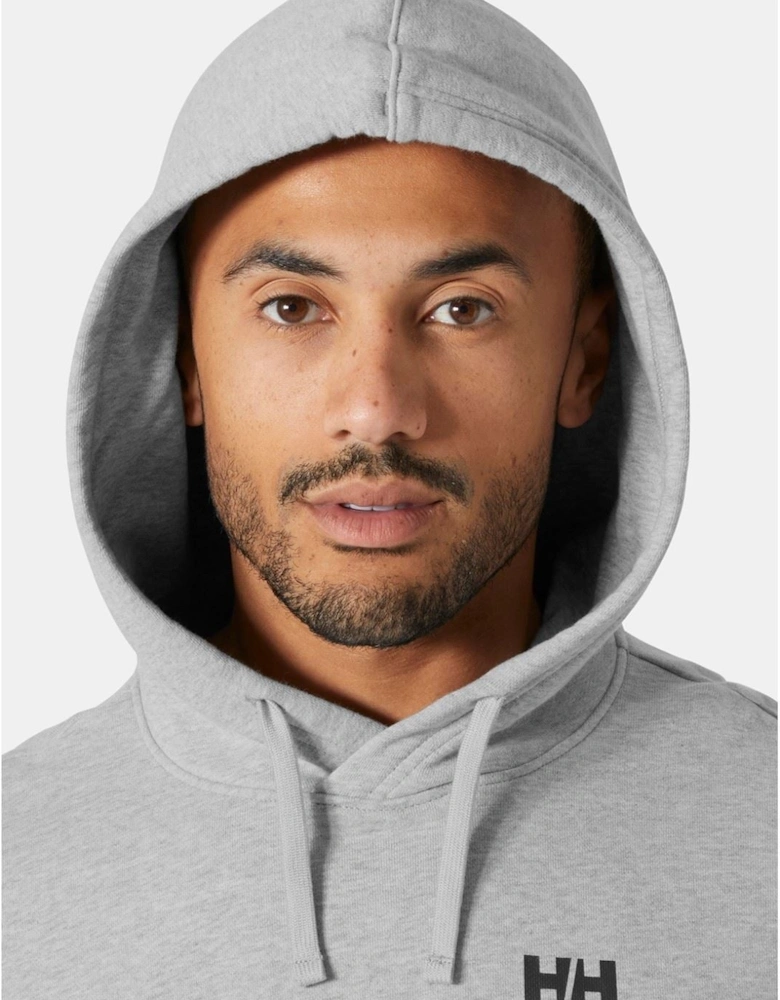 Core Graphic Hoodie Cotton Men's Grey Hooded Sweatshirt