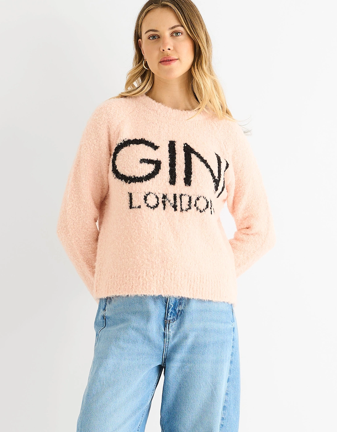 Pink Fur Loose Recycle Fit Jumper