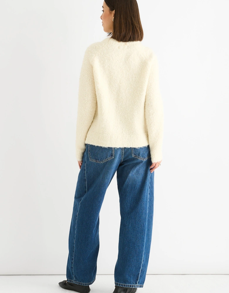 Beige Gini Logo Cozy Knit Jumper