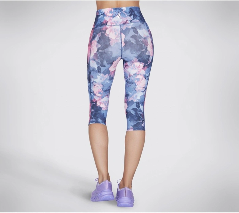 Performance GO WALK HW Summer Rose Capri Nylon Women's Blue Sports Leggings