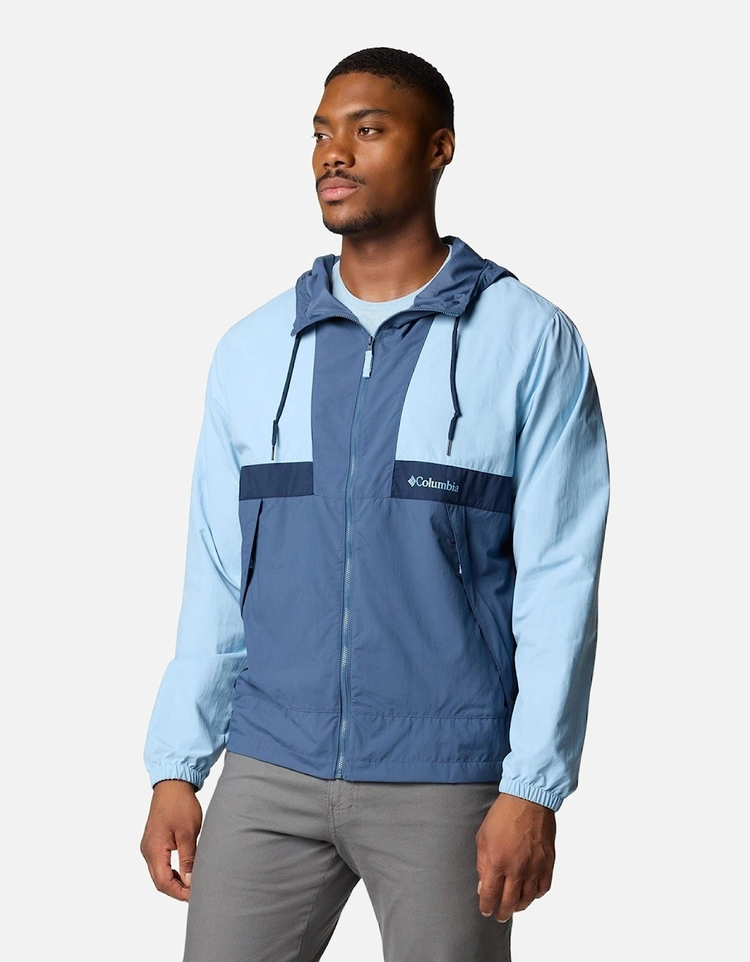 Spire Valley Hooded Windbreaker Men's Blue Windbreaker Jackets