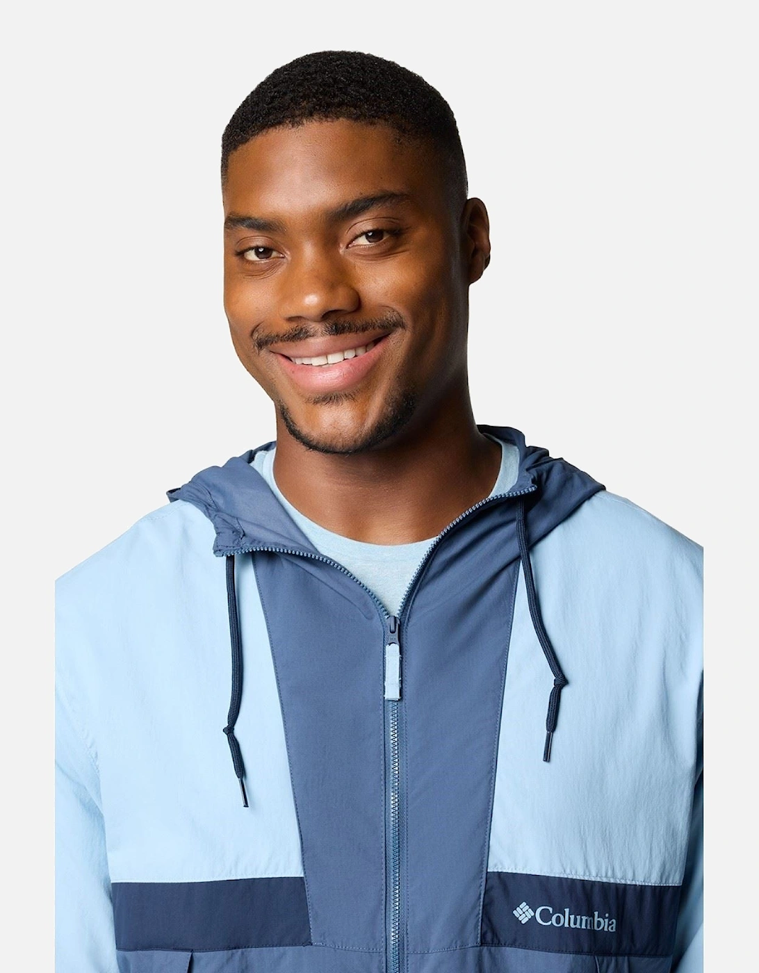 Spire Valley Hooded Windbreaker Men's Blue Windbreaker Jackets