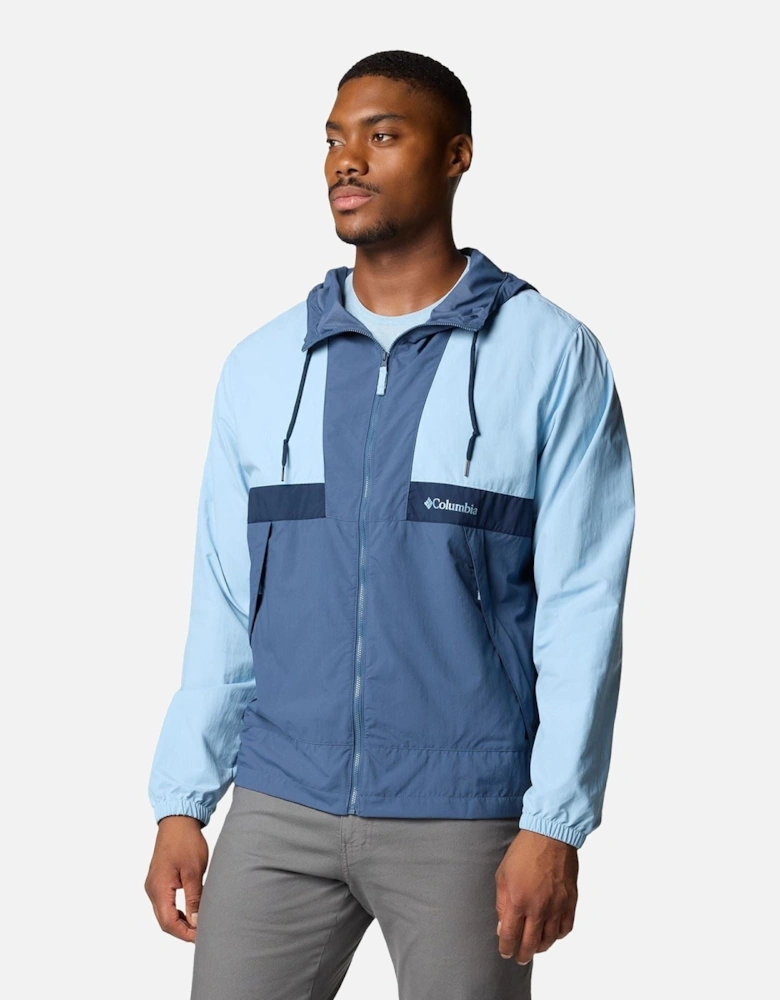 Spire Valley Hooded Windbreaker Men's Blue Windbreaker Jackets