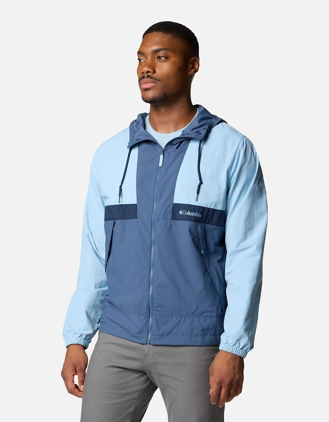 Spire Valley Hooded Windbreaker Men's Blue Windbreaker Jackets