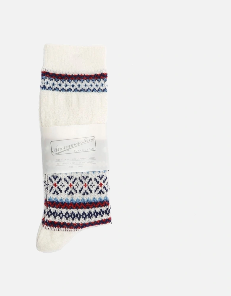 Snow Links JQ Crew Men's Off White Socks