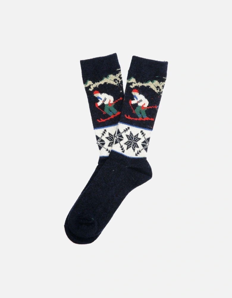 Ski JQ Crew Men's Navy Socks
