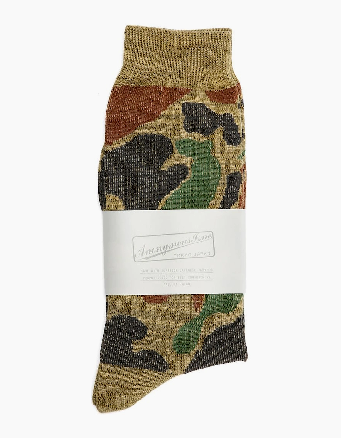 Anonymous Ism Men's Green Camo Crew Army Socks  5/5.5/6.5/7/6/7.5 M