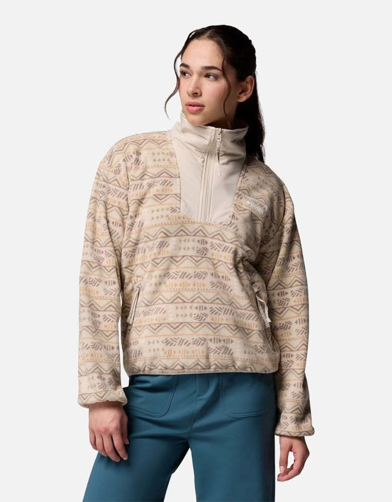 Sequoia Grove Printed Half Zip Polyester Women's Brown Pullover