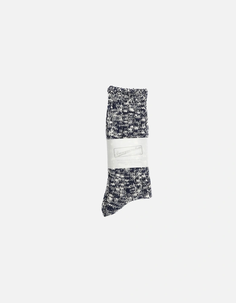 Classic Slub Crew Men's Navy Socks