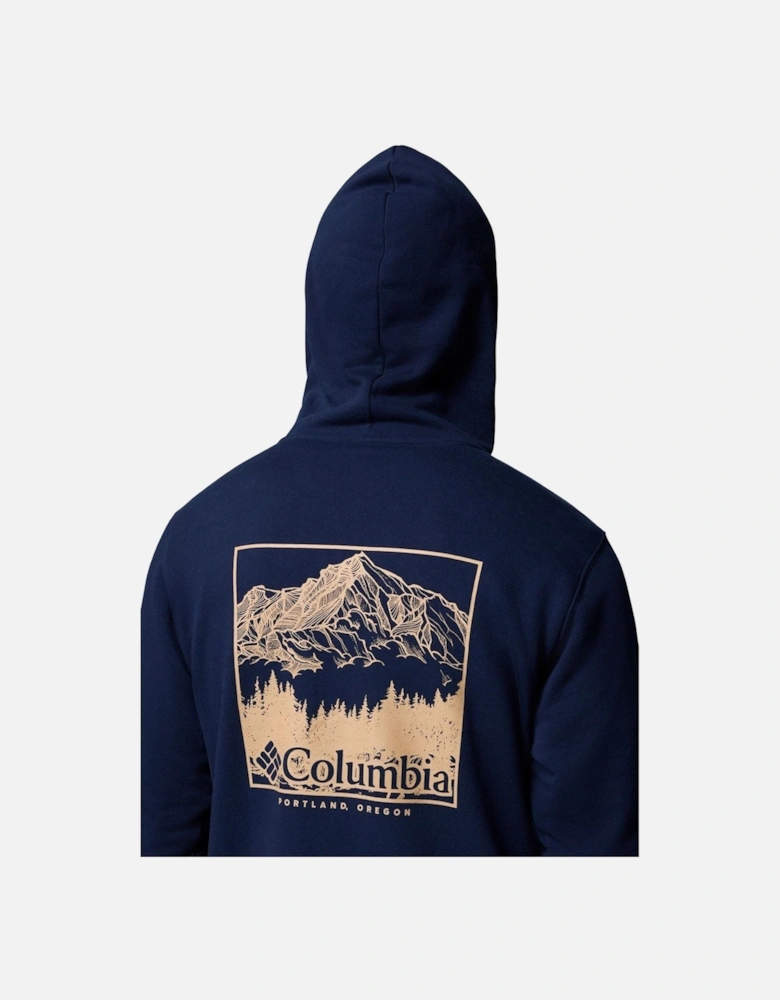 Trek Graphic Hoodie Cotton Men's Blue Hooded Sweatshirt