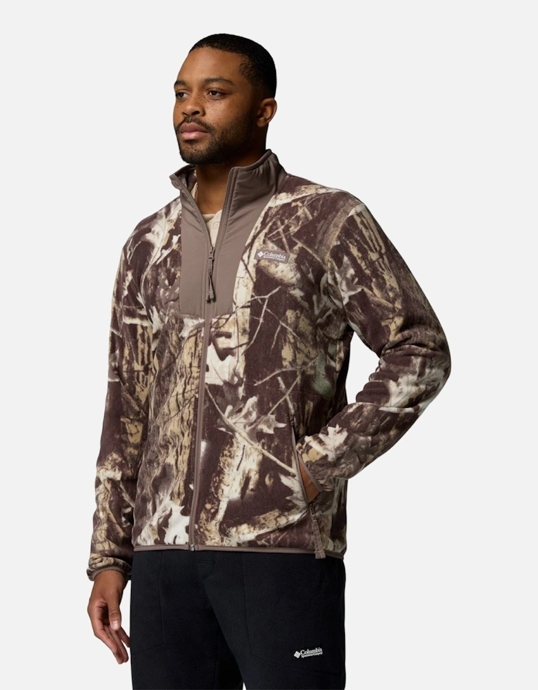 Sequoia Grove Printed Full Zip Men's Brown Fleece Jacket