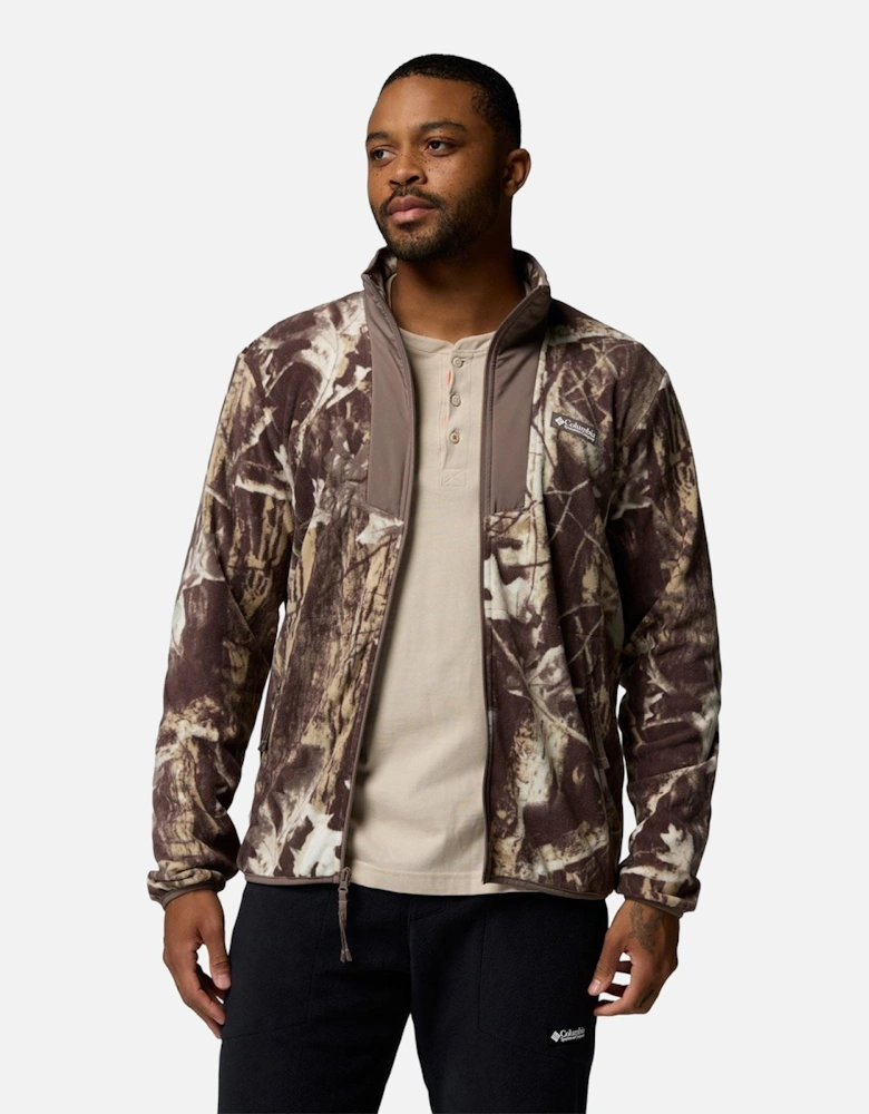 Sequoia Grove Printed Full Zip Men's Brown Fleece Jacket