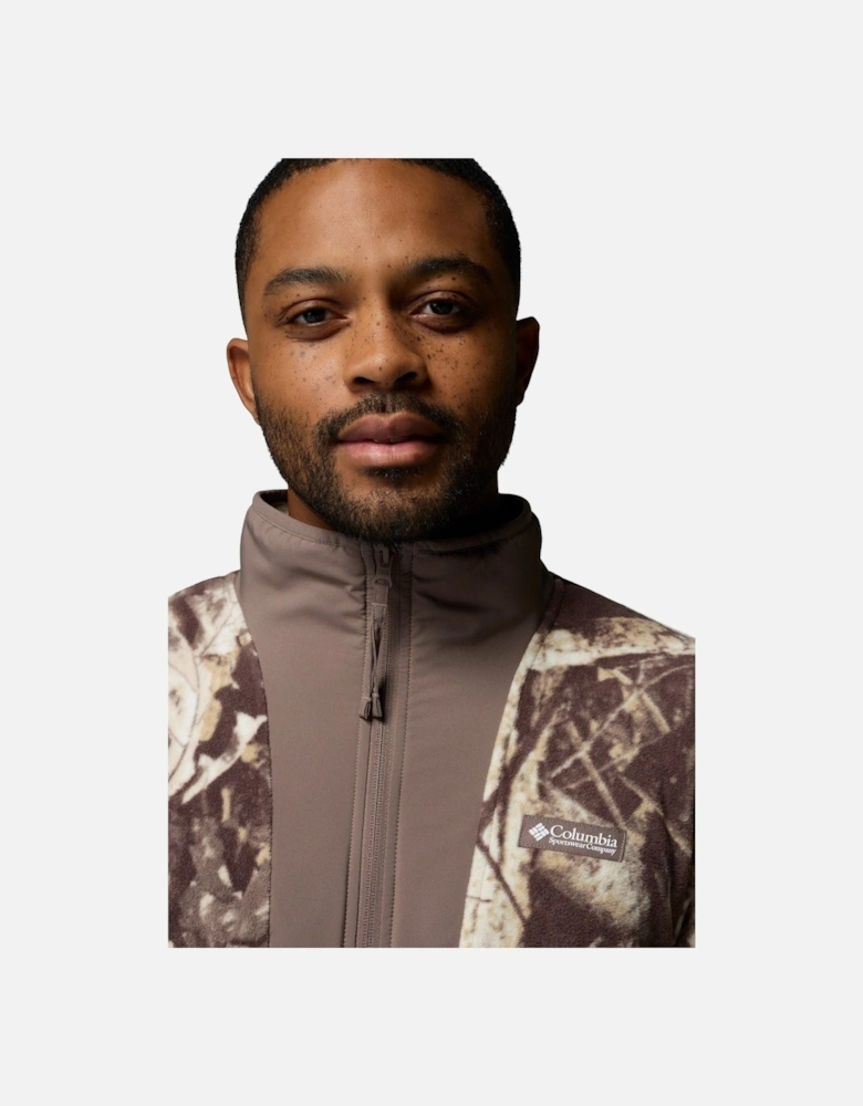 Sequoia Grove Printed Full Zip Men's Brown Fleece Jacket