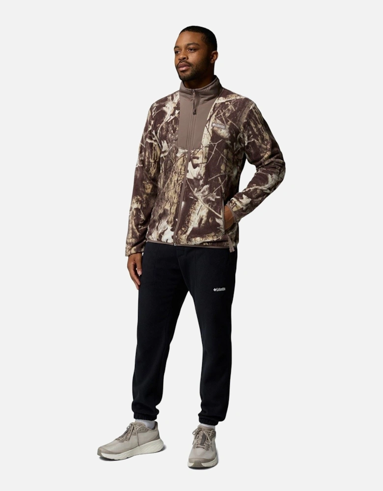 Sequoia Grove Printed Full Zip Men's Brown Fleece Jacket