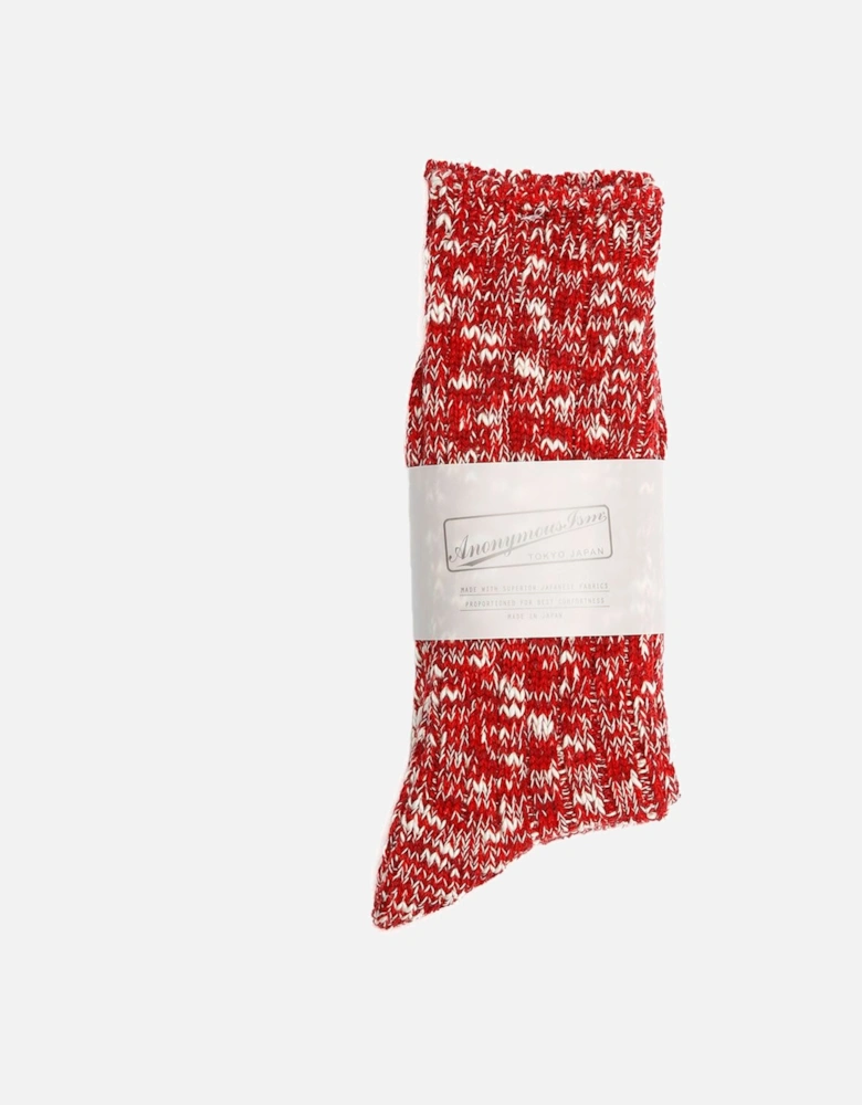 Classic Slub Crew Men's Red Socks
