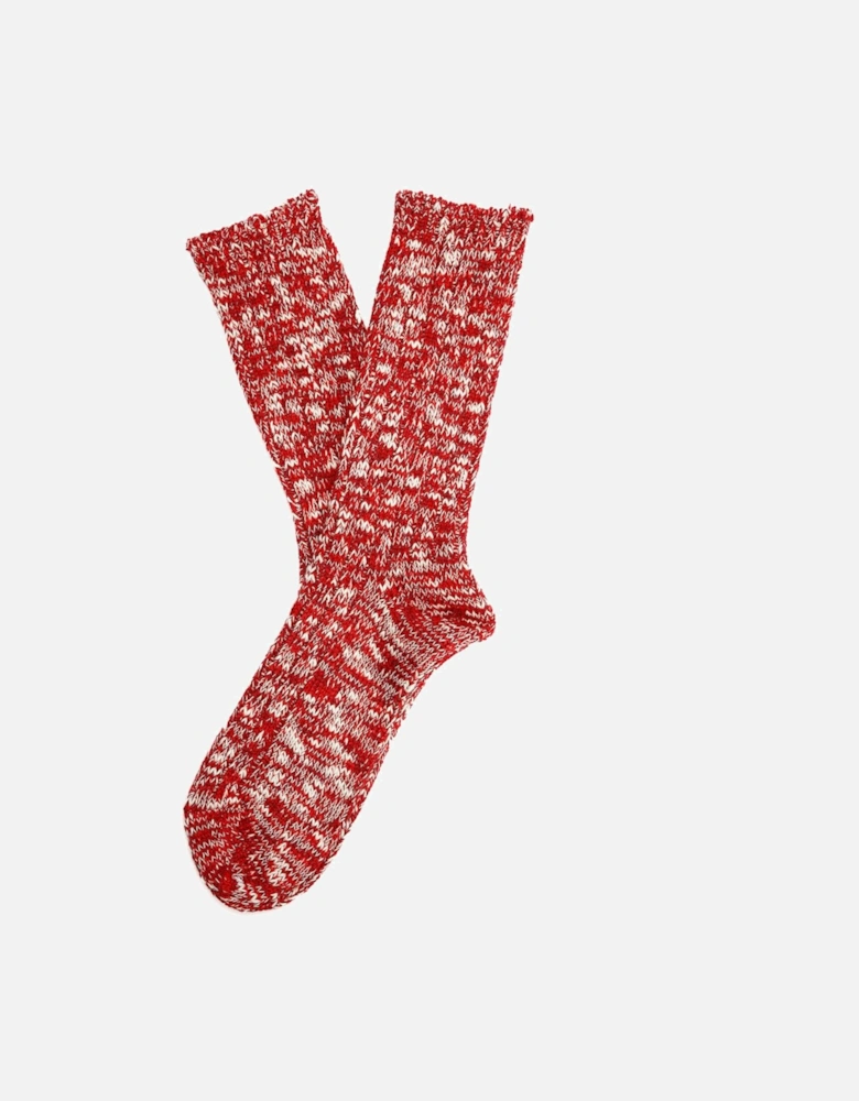 Classic Slub Crew Men's Red Socks