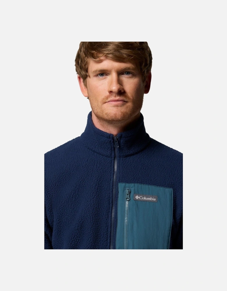 Jasper Ridge Pebbled Full Zip Fleece Men's Blue Fleece Jacket