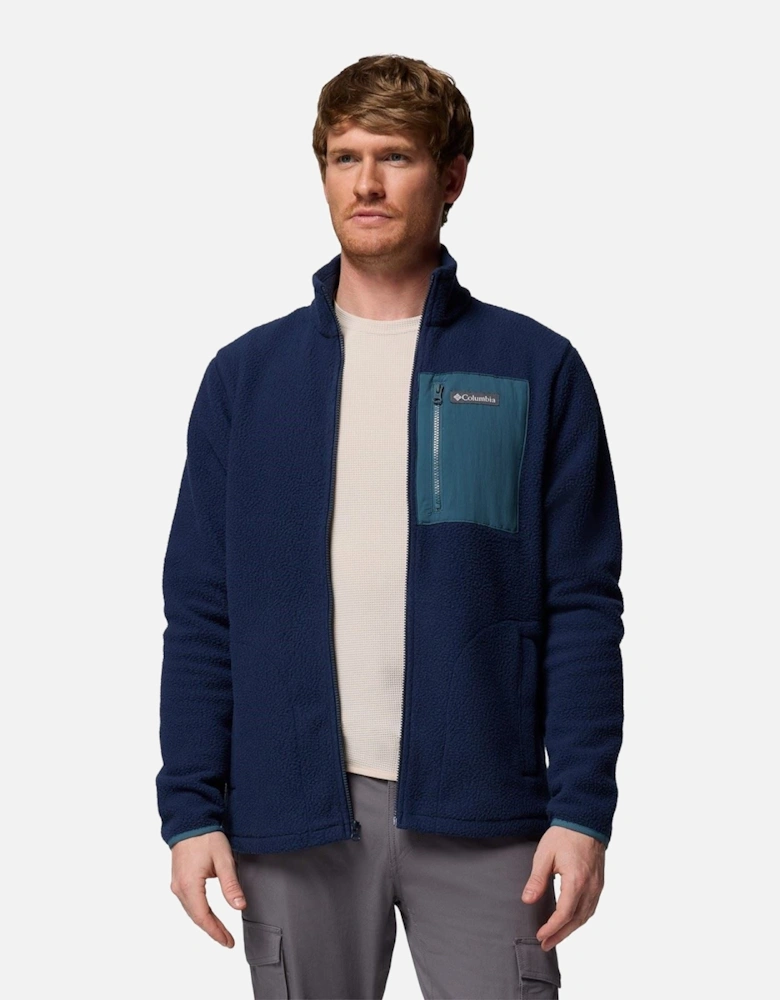 Jasper Ridge Pebbled Full Zip Fleece Men's Blue Fleece Jacket