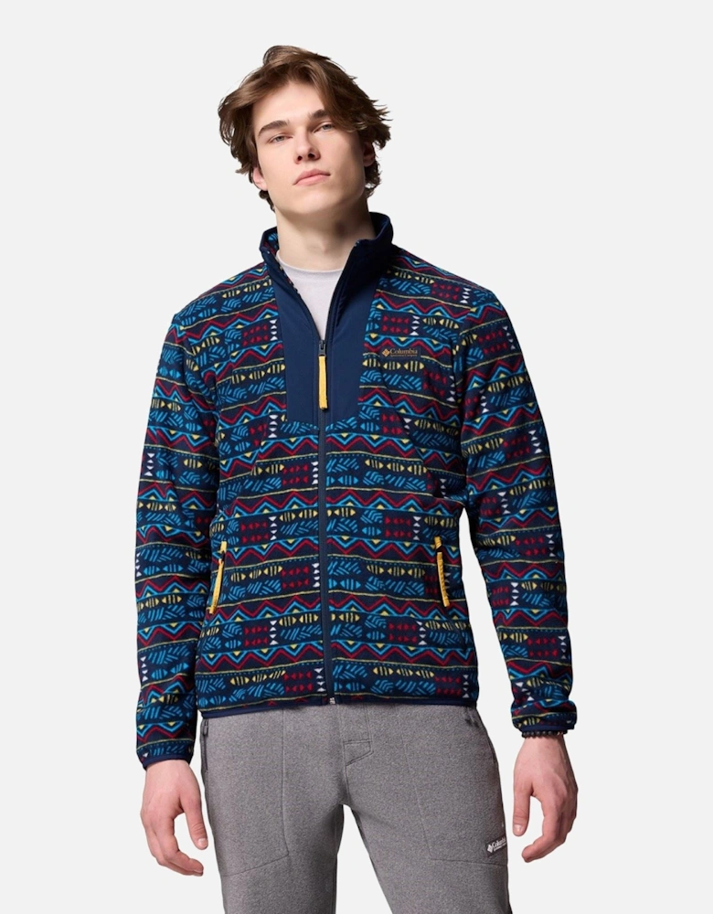 Sequoia Grove Printed Full Zip Men's Blue Fleece Jacket
