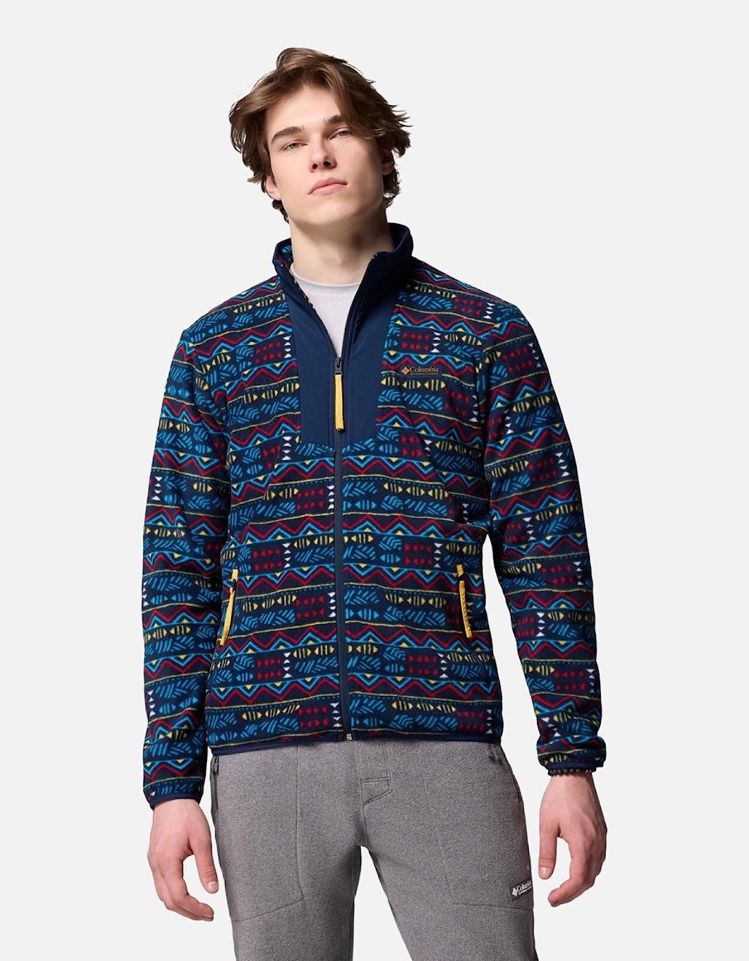 Sequoia Grove Printed Full Zip Men's Blue Fleece Jacket, 8 of 7