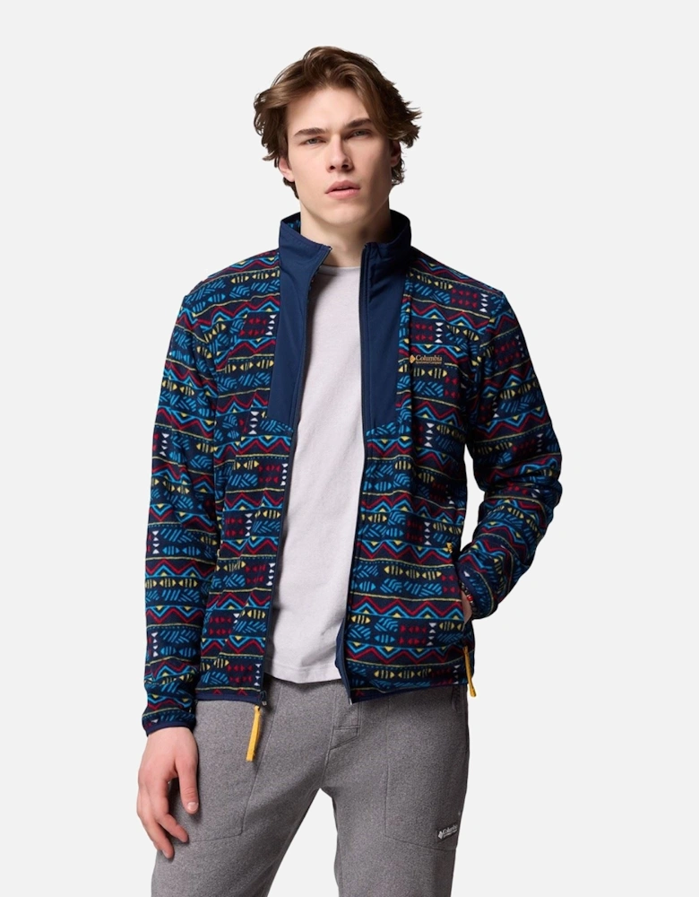 Sequoia Grove Printed Full Zip Men's Blue Fleece Jacket
