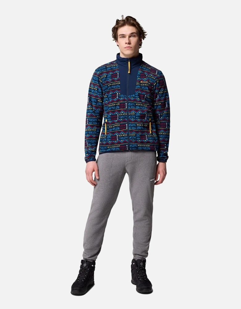 Sequoia Grove Printed Full Zip Men's Blue Fleece Jacket