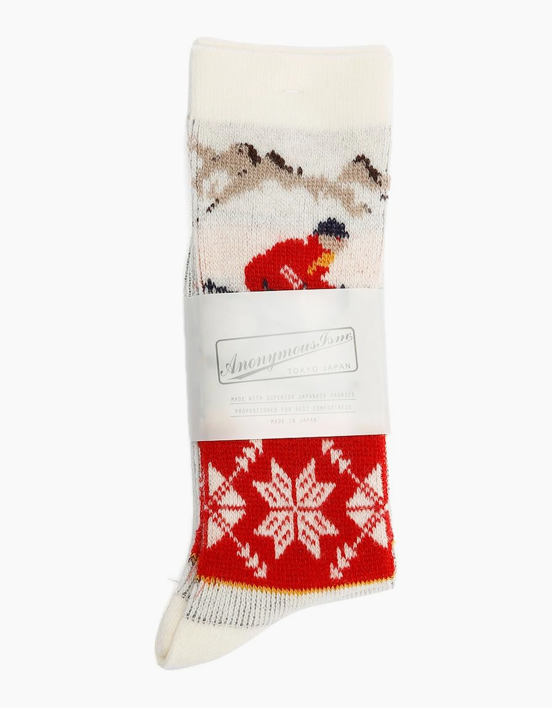 Anonymous Ism Men's White Ski Jq Crew Off Socks  5/5.5/6.5/7/6/7.5 M