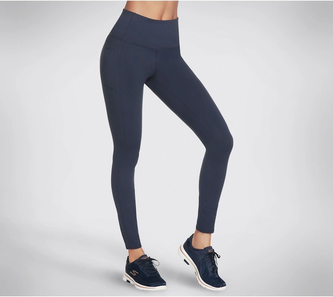 Performance GOWALK Wear High Waisted Nylon Women's Blue Sports Leggings