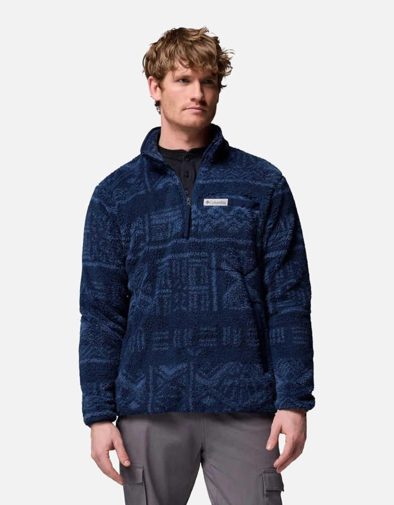 Rugged Ridge High Pile Half Zip Men's Blue Zip Neck Pullovers