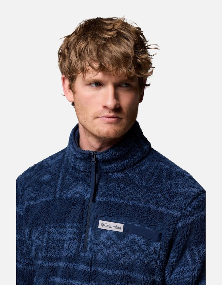 Rugged Ridge High Pile Half Zip Men's Blue Zip Neck Pullovers