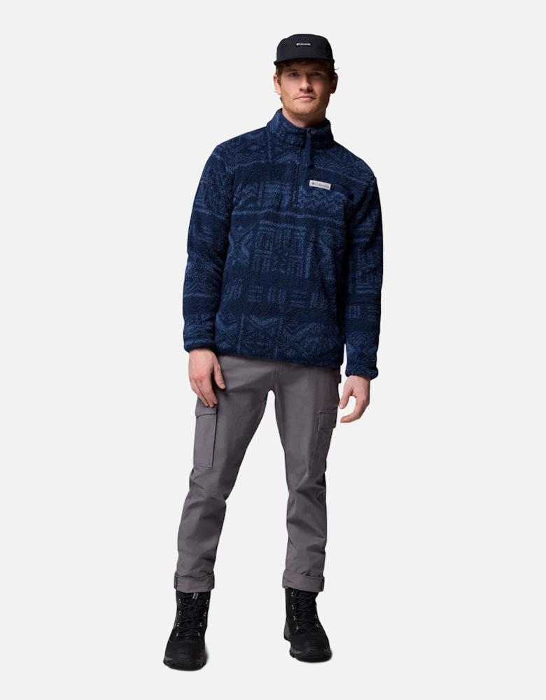 Rugged Ridge High Pile Half Zip Men's Blue Zip Neck Pullovers