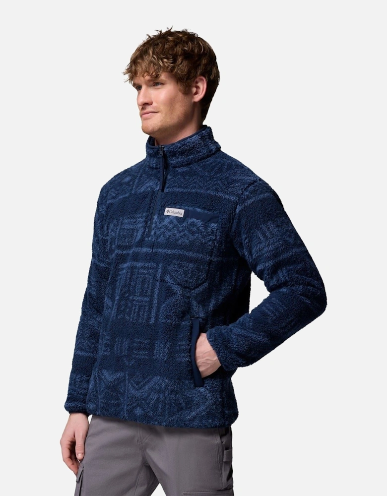 Rugged Ridge High Pile Half Zip Men's Blue Zip Neck Pullovers