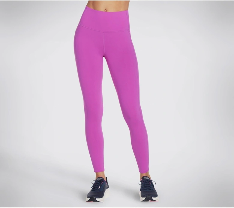 Performance GOWALK Wear High Waisted Nylon Women's Bright Purple Sports Leggings
