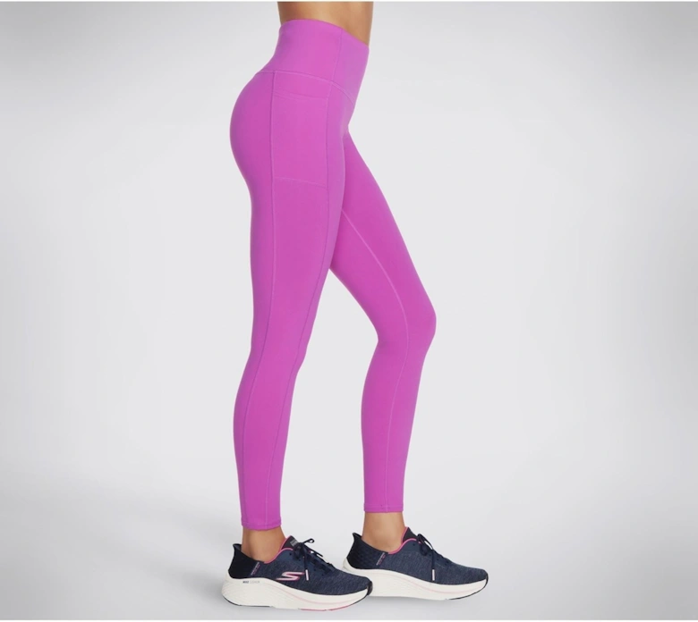 Performance GOWALK Wear High Waisted Nylon Women's Bright Purple Sports Leggings