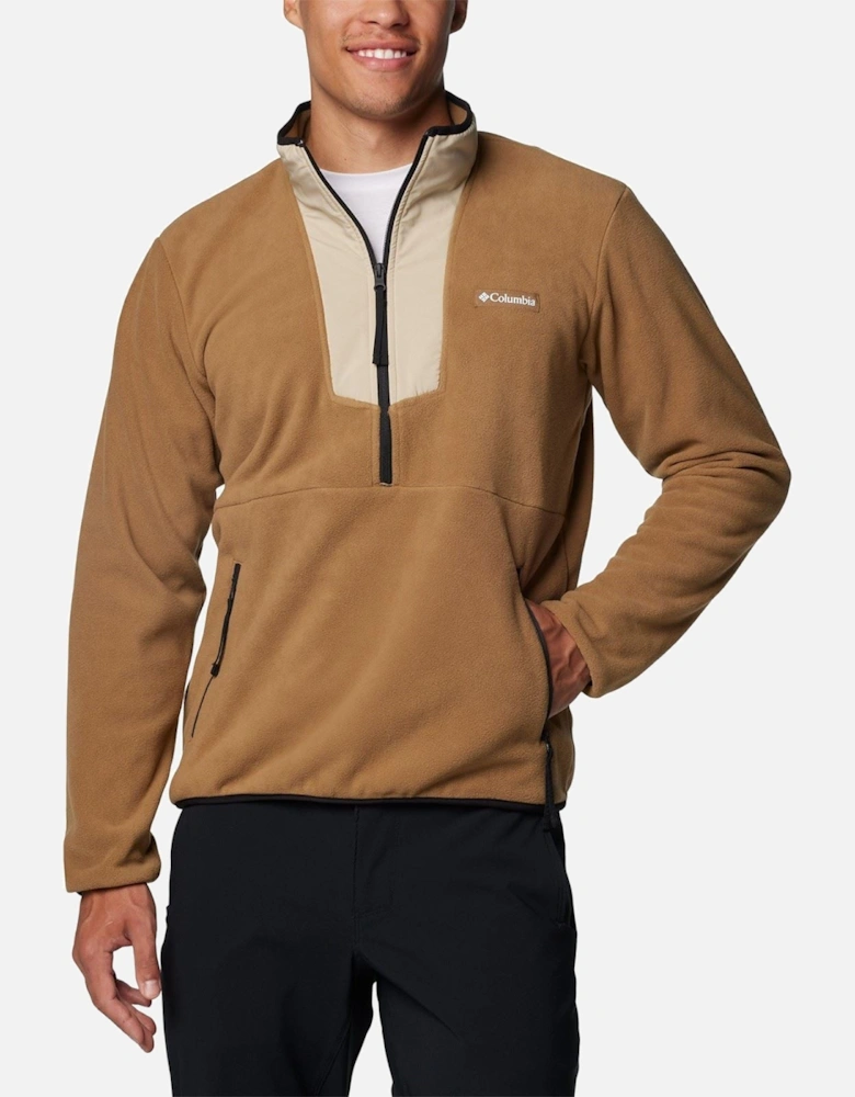 Sequoia Grove Half Zip Fleece Polyester Men's Brown Zip Neck Pullovers