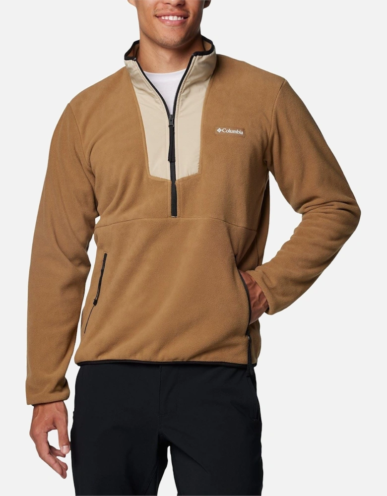 Sequoia Grove Half Zip Fleece Polyester Men's Brown Zip Neck Pullovers