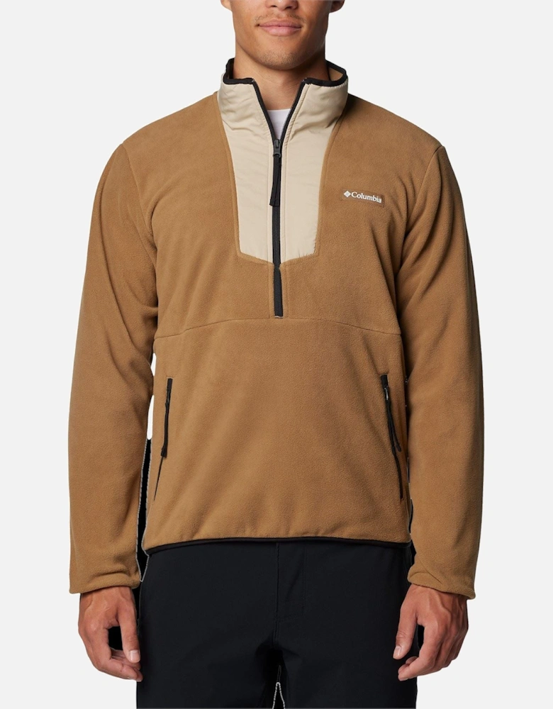 Sequoia Grove Half Zip Fleece Polyester Men's Brown Zip Neck Pullovers