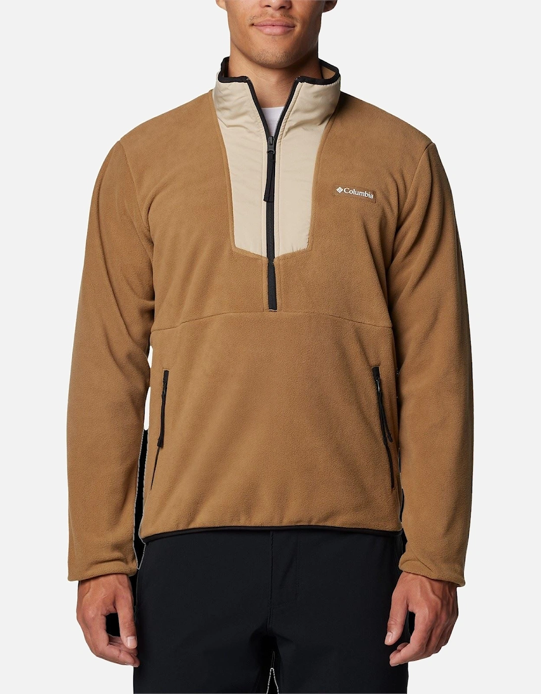 Sequoia Grove Half Zip Fleece Polyester Men's Brown Zip Neck Pullovers