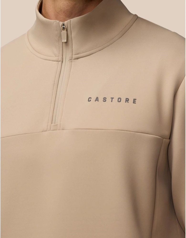Scuba 1/4 Zip Polyester Men's Brown Sweatshirt
