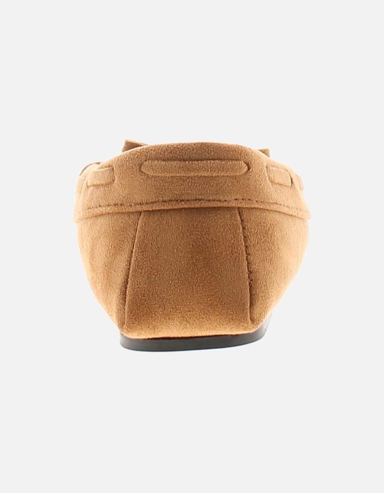 Womens Moccasin Slippers Faux Fur Lining Freya tan UK Size