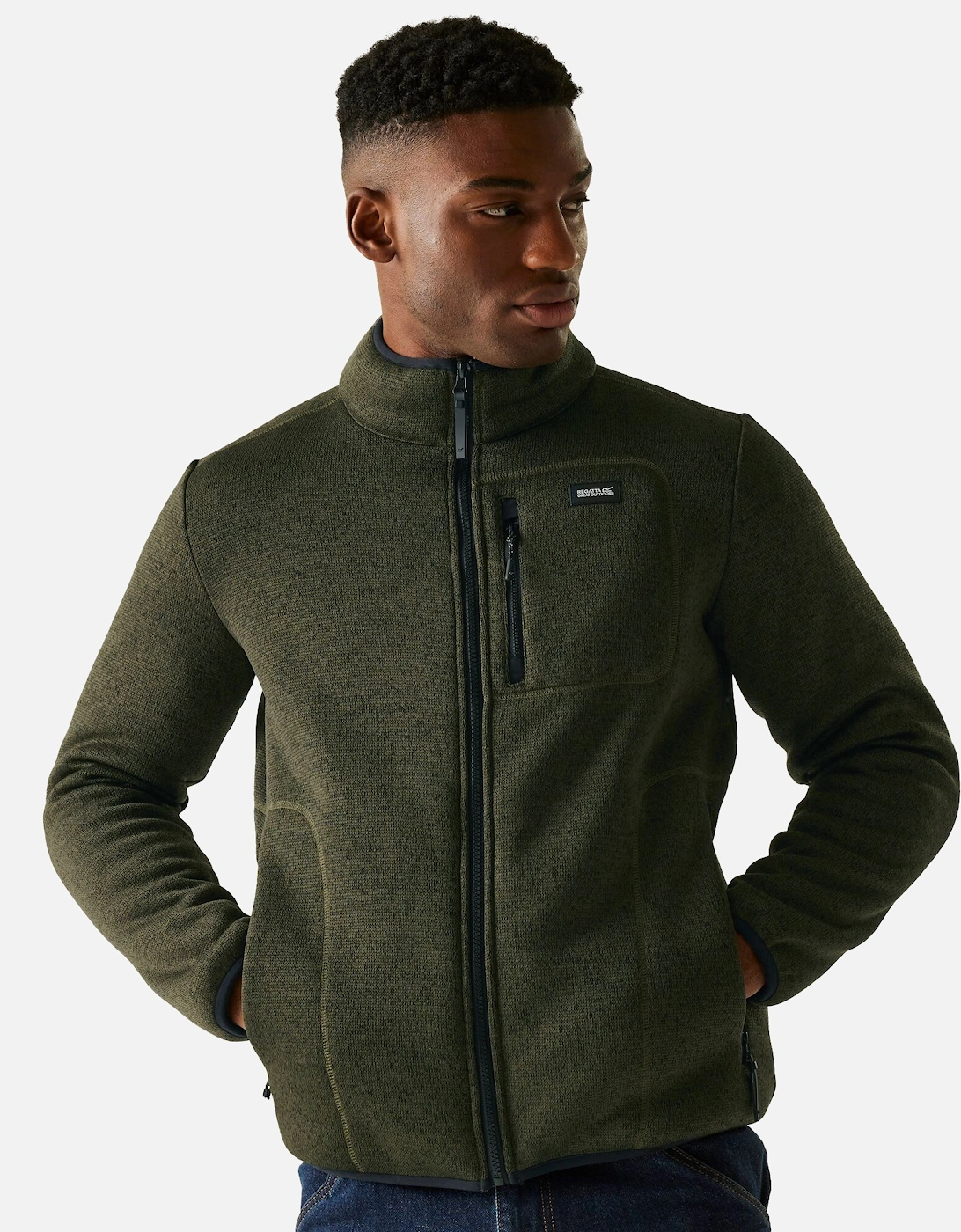 Mens Barlee Marl Full Zip Fleece Jacket