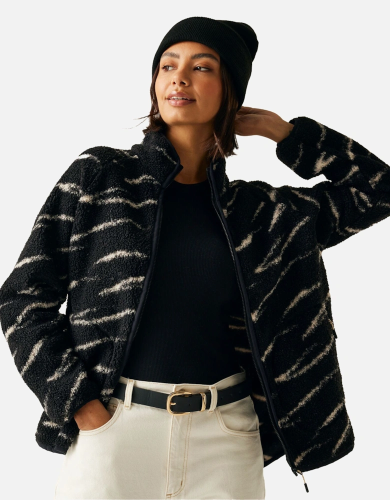 Womens/Ladies Frankie Abstract Borg Full Zip Fleece Jacket