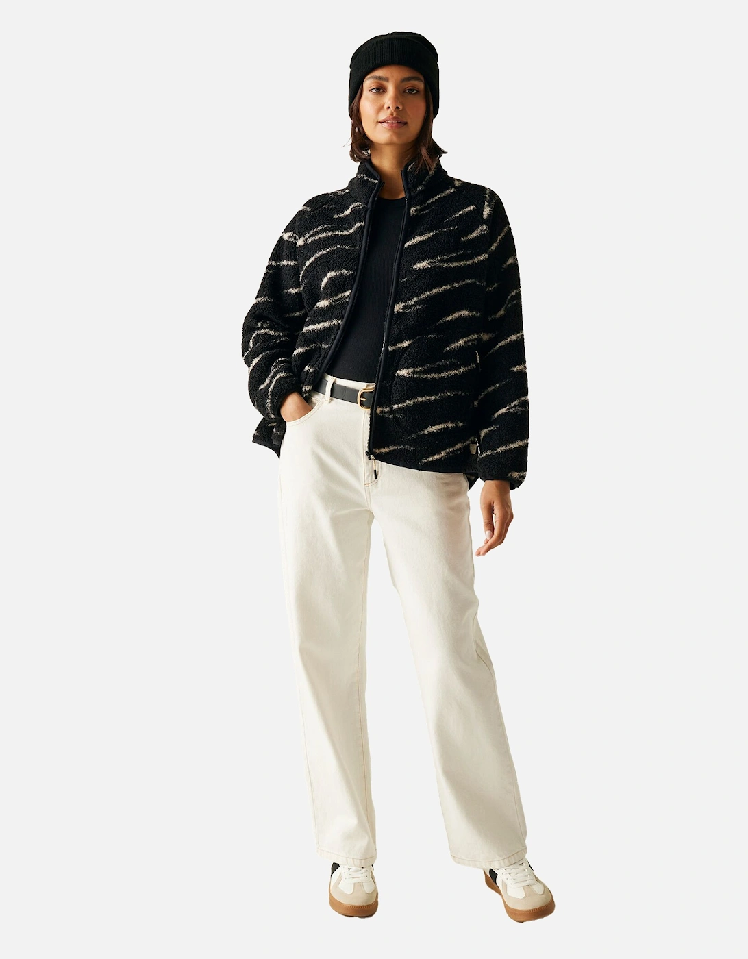 Womens/Ladies Frankie Abstract Borg Full Zip Fleece Jacket
