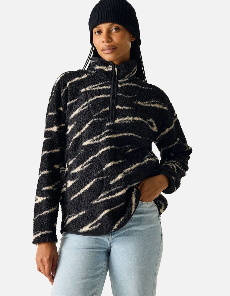 Womens/Ladies Frankie Abstract Borg Half Zip Fleece Jacket