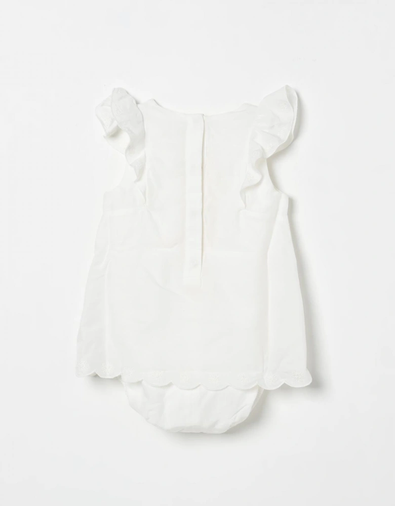 Delicate Ruffle Trim Cotton Blend Baby Bodysuit for Special Occasions