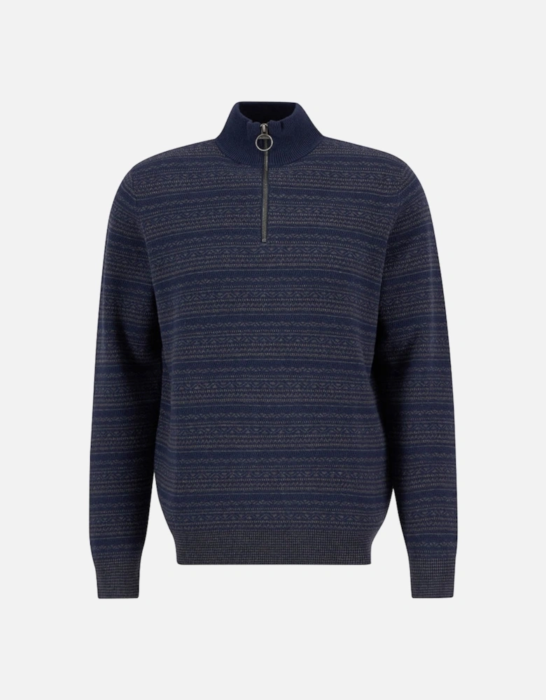Dartfield Mens Half Zip Knitted Jumper - Navy